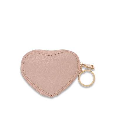Lark and Ives / Vegan Leather Accessories / Small Accessories / Coin Purse / Heart shaped / Coin Pouch / Mini Wallet / Nude Pink