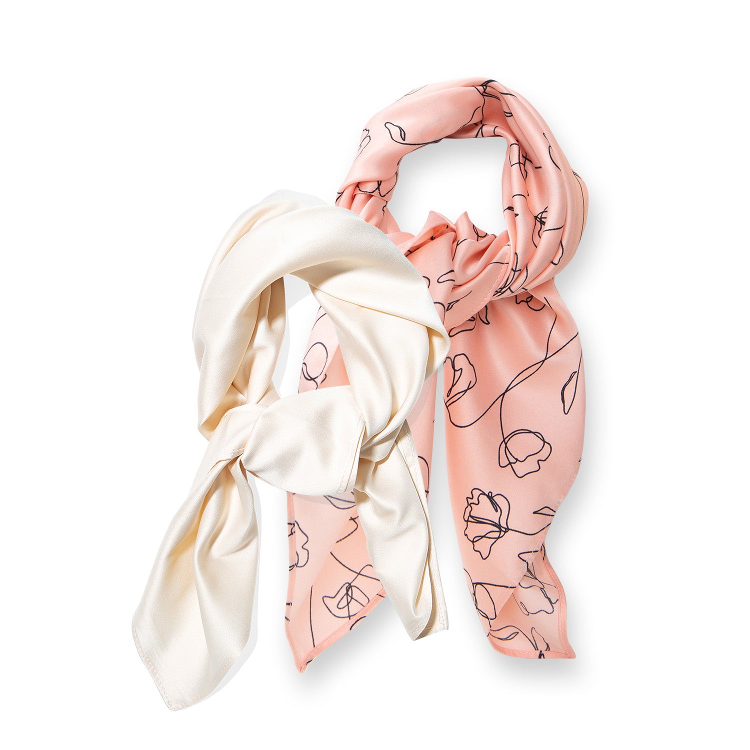 A SET OF TWO: A LIMITED EDITION RED & WHITE MONOGRAM BANDANA SCARF