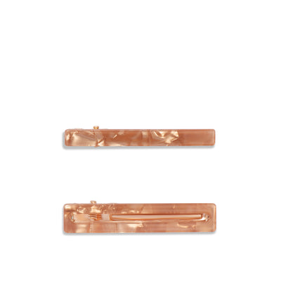 Latte Marbled Hair Clips Set of 2