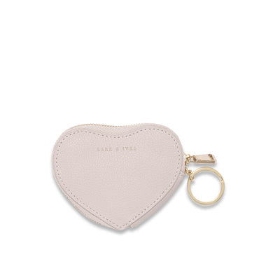 Lark and Ives / Vegan Leather Accessories / Small Accessories / Coin Purse / Heart shaped / Coin Pouch / Mini Wallet / Light Grey
