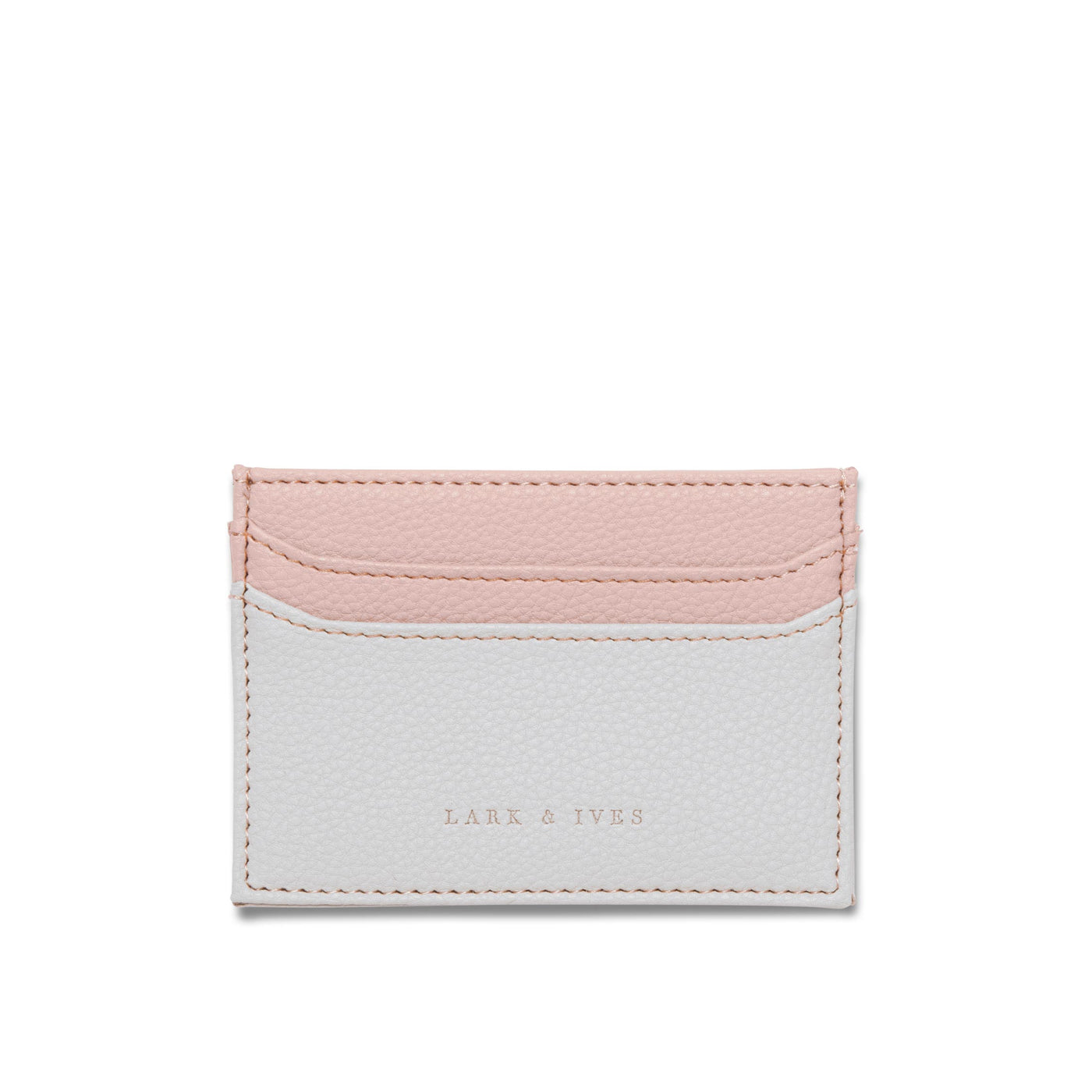 Lark and Ives / Vegan Leather Accessories / Small Accessories / Wallet / Mini Wallet / Card Case / Card Holder / Flat Card Case / Light Grey and Nude Pink