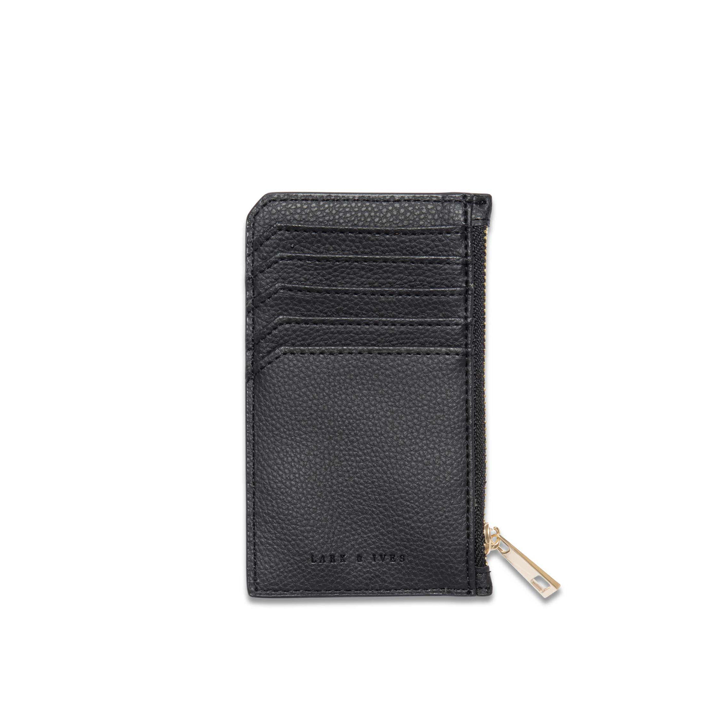 Lark and Ives / Vegan Leather Accessories / Small Accessories / Wallet / Mini Wallet / Card Case / Card Holder / Zippered Wallet / Zipper closure / Black