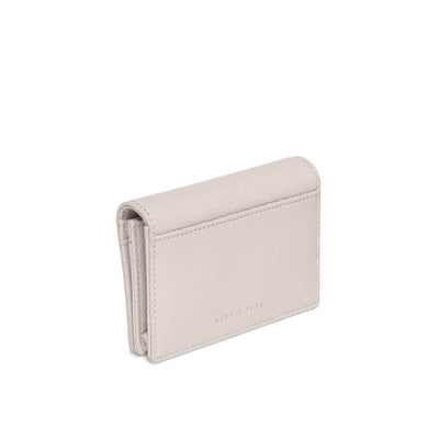 Lark and Ives / Vegan Leather Accessories / Small Accessories / Wallet / Mini Wallet / Card Case / Card Holder / Button snap closure / Fold Wallet / Light Beige