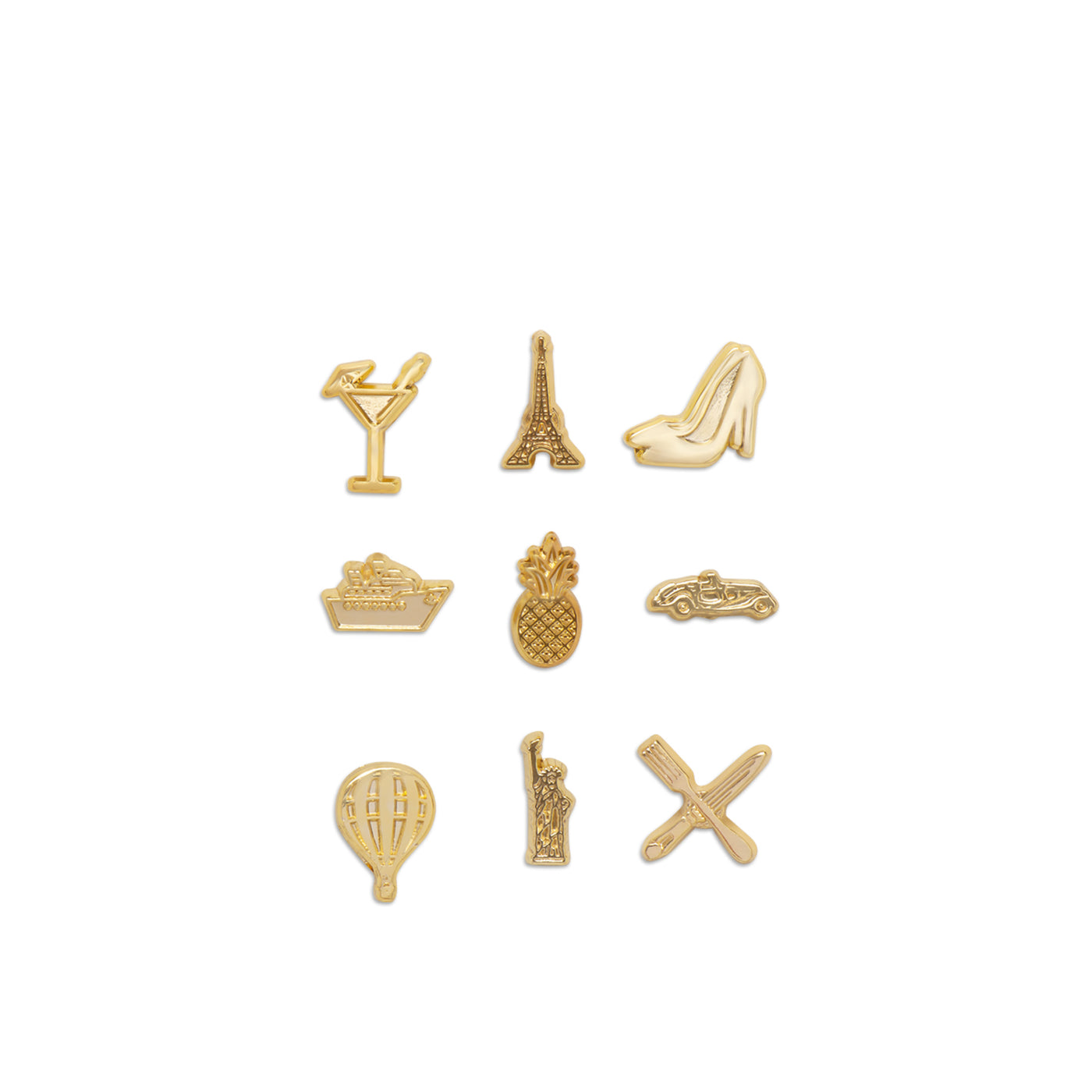 Lark and Ives / Lapel Pins / Pushboard Pins / Gold Pin / Gold Accessories / Set of 9 pins / Dreamboard Ideas / Dreamboard Pins 