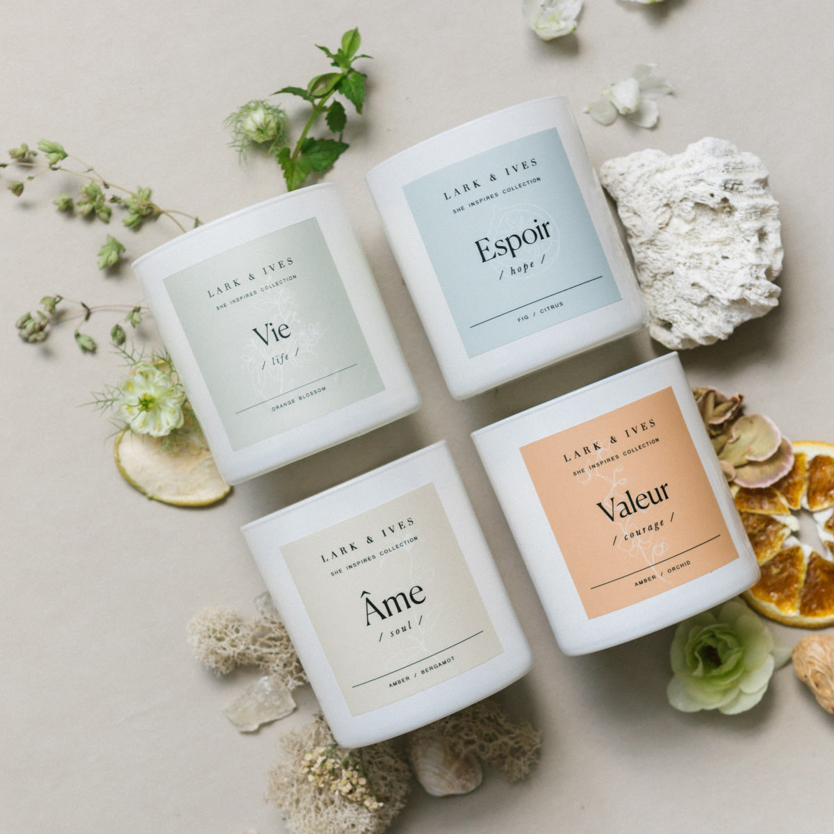 Lark and Ives / Candle / Soy Candle / Essential Oil Candle / Cruelty Free / Fair Trade / Ethical Goods / Set of four candles / Gift Guide / Gift Ideas