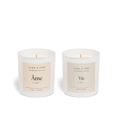 Lark and Ives / Candle / Soy Candle / Essential Oil Candle / Cruelty Free / Fair Trade / Ethical Goods / Set of two candles / Gift Guide / Gift Ideas / Ame and Vie
