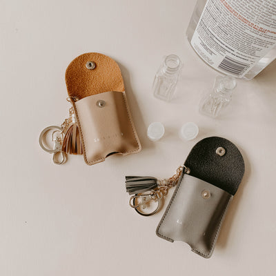 Lark and Ives / Vegan Leather Accessories / Sanitizer Case / Sanitizer Holder / Keychain / Hand Sanitizer Accessories 