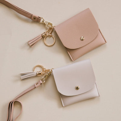 Lark and Ives Nude Card Purse and Strap / Wallet with Strap / Mini Wallet Strap / Vegan Leather Accessories