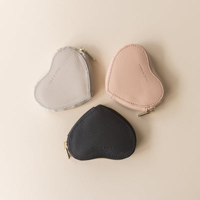 Lark and Ives / Vegan Leather Accessories / Small Accessories / Coin Purse / Heart shaped / Coin Pouch / Mini Wallet / Set of three / Gift Guide / Gift Ideas / Bridesmaid Gifts