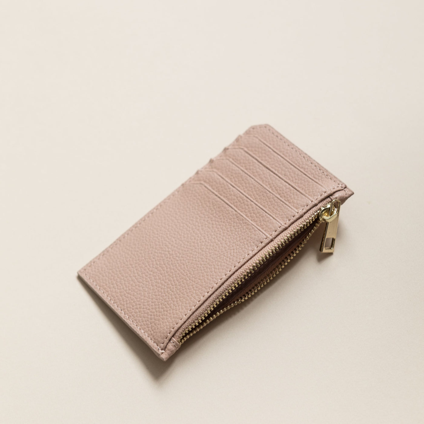 Lark and Ives / Vegan Leather Accessories / Small Accessories / Wallet / Mini Wallet / Card Case / Card Holder / Zippered Wallet / Zipper closure / Nude Pink