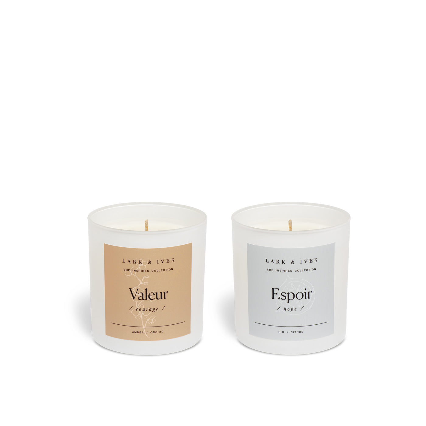 Lark and Ives / Candle / Soy Candle / Essential Oil Candle / Cruelty Free / Fair Trade / Ethical Goods / Set of two candles / Gift Guide / Gift Ideas / Valeur and Espoir