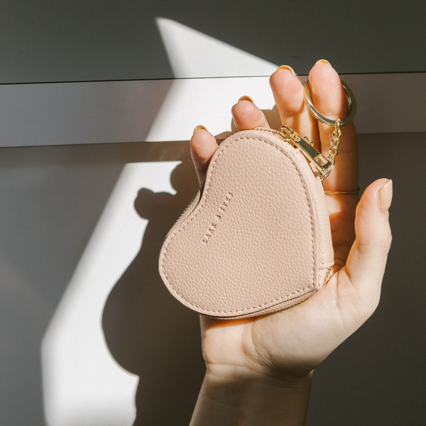 Lark and Ives / Vegan Leather Accessories / Small Accessories / Coin Purse / Heart shaped / Coin Pouch / Mini Wallet / Gift Guide / Gift Ideas / Bridesmaid Gifts / Nude Pink 